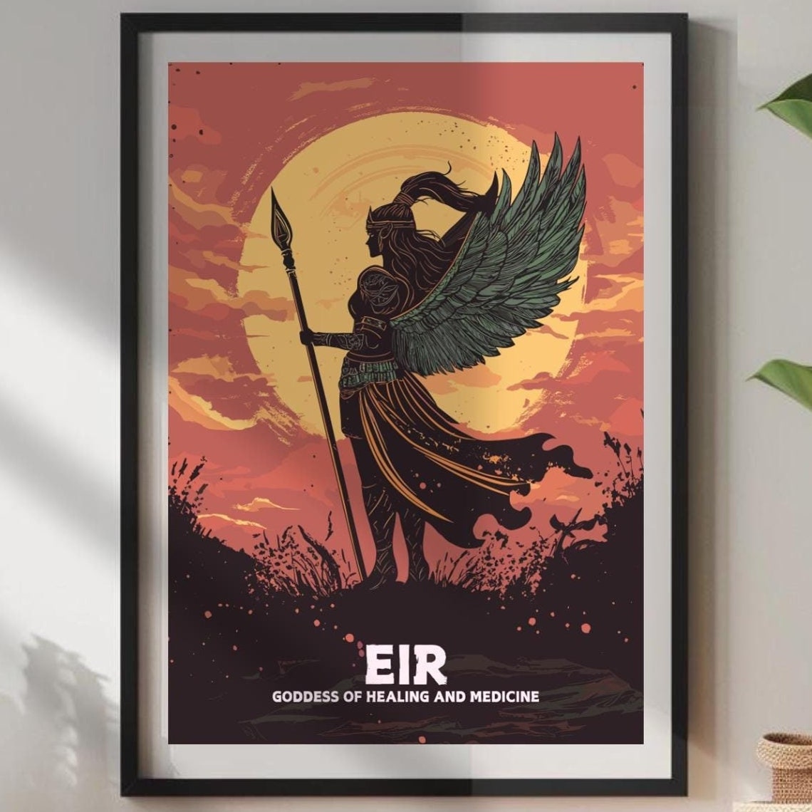 Eir Norse Goddess of Healing and Medicine Winged Spear Poster