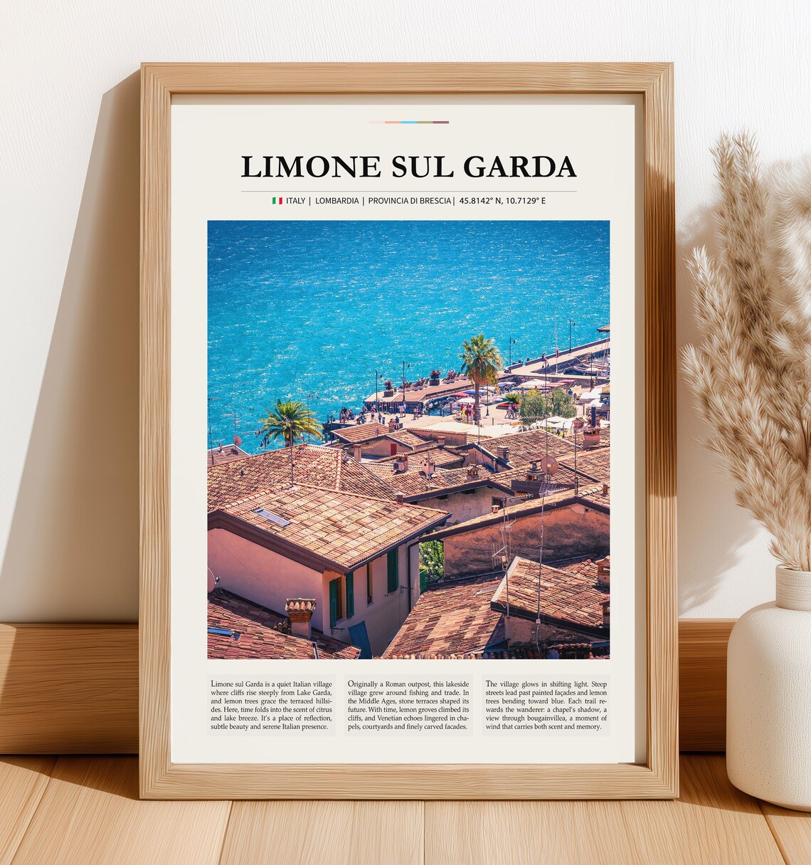 Limone Sul Garda Italy Lake Garda Rooftops Lombardia Travel Poster