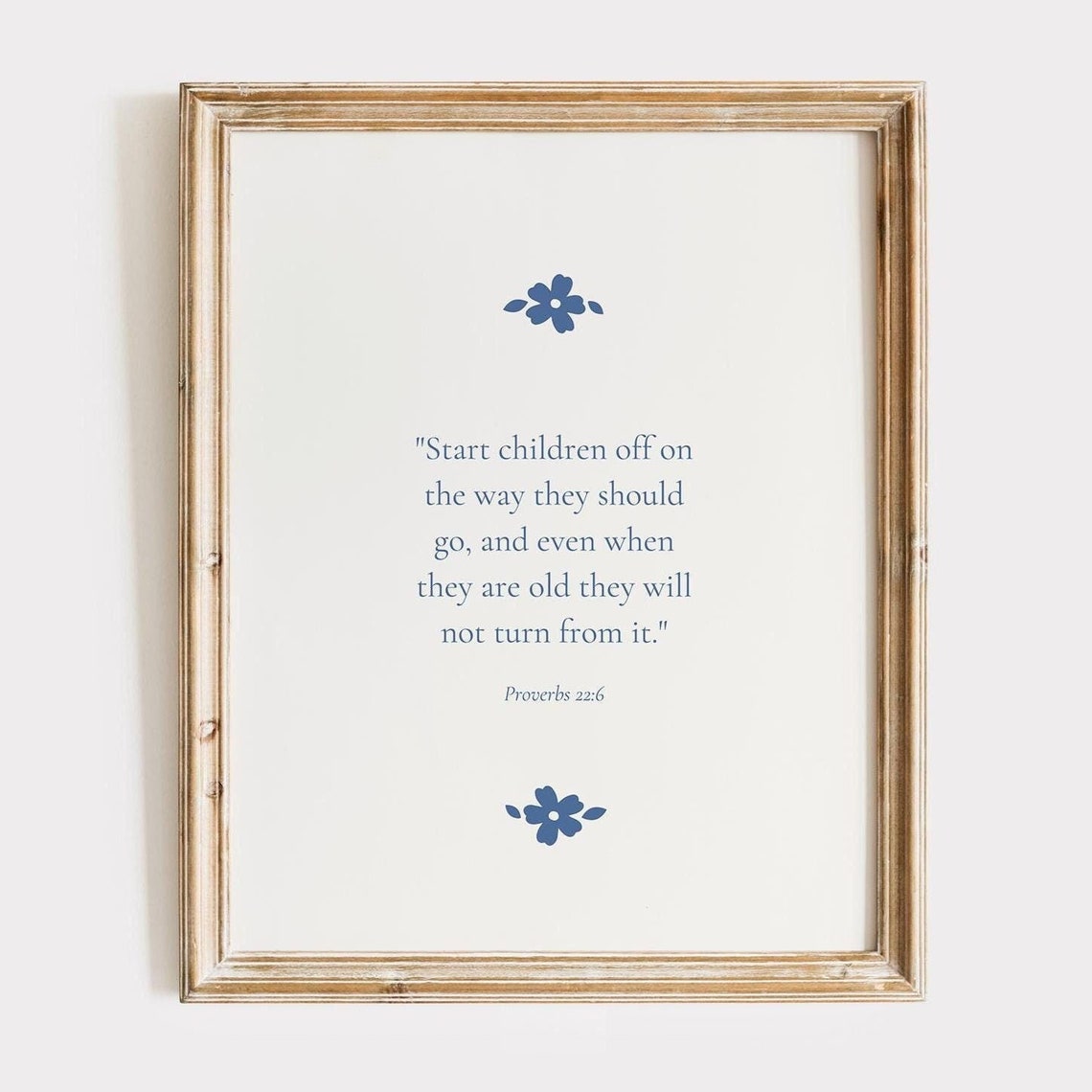 Proverbs 22 6 Start Children Off Bible Verse Scripture Floral Print