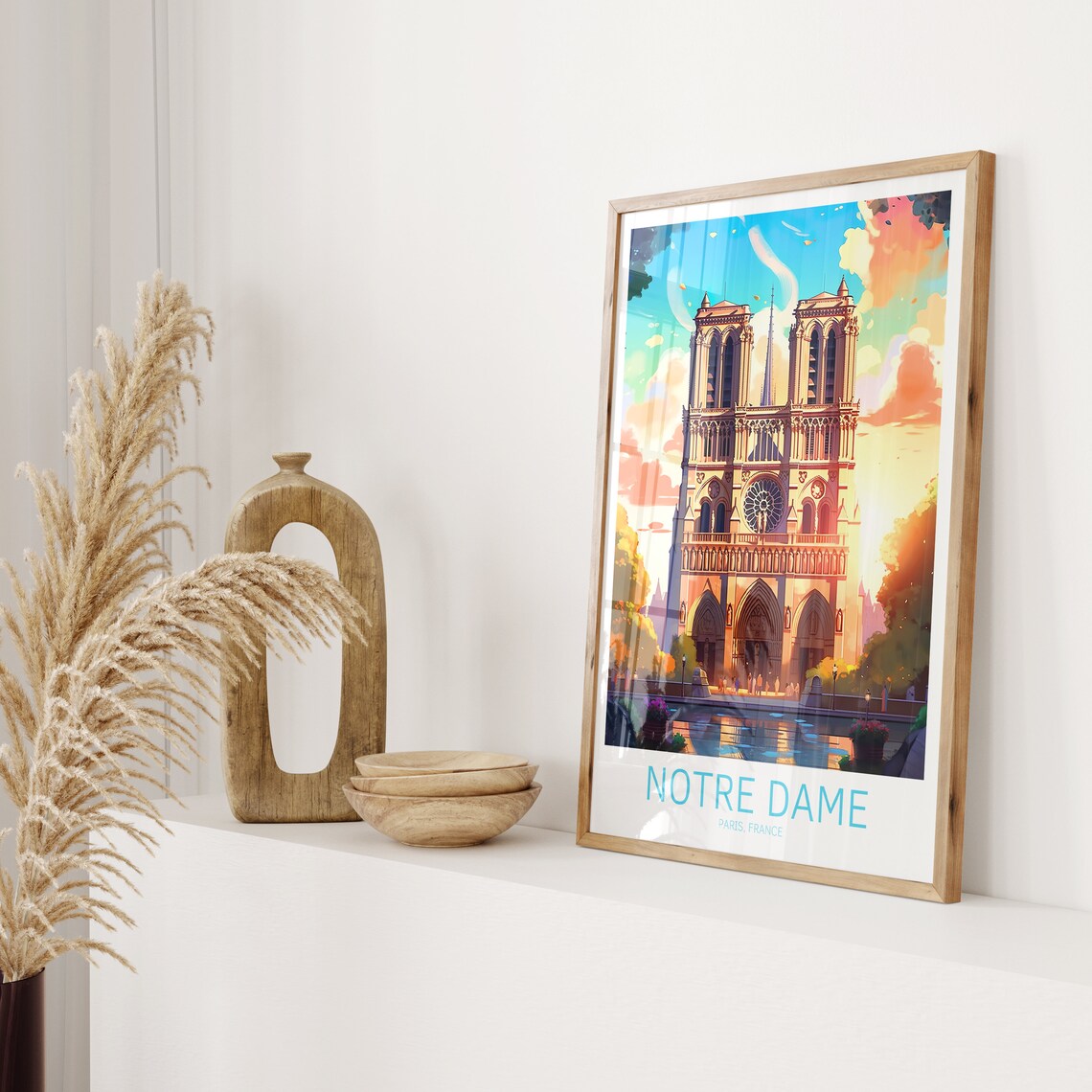 Notre Dame Paris Vintage Travel Poster, Retro Print - Image 2