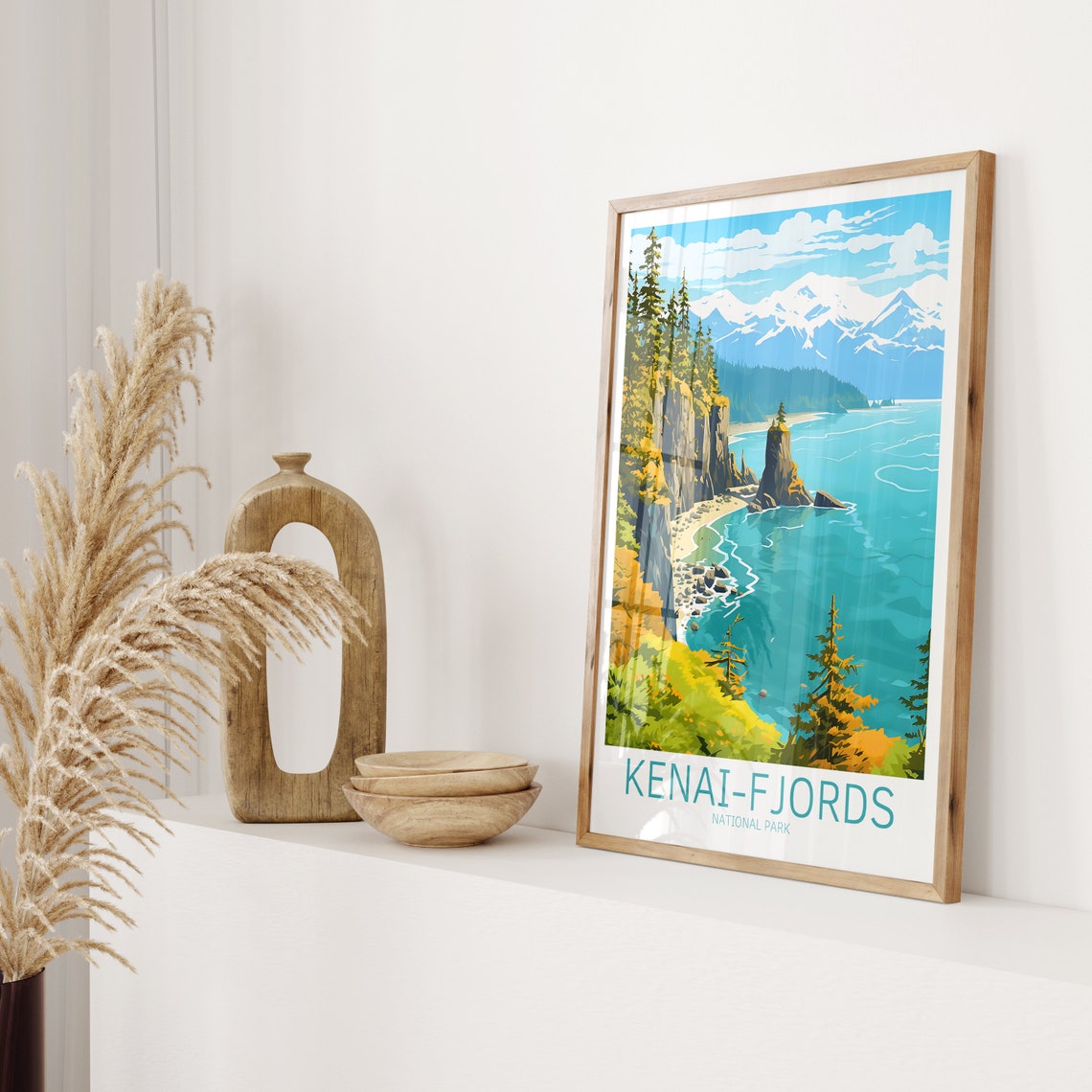 Kenai Fjords Alaska Travel Poster National Park Poster Kenai Fjords National Park Print Travel Gift Wall Art Print - Image 2