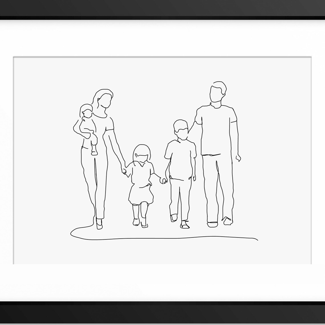Family Drawing Family Illustration Family Line Art Family Print Mothers Day Print Fathers Day Print Line Art Line Drawing Wall Art