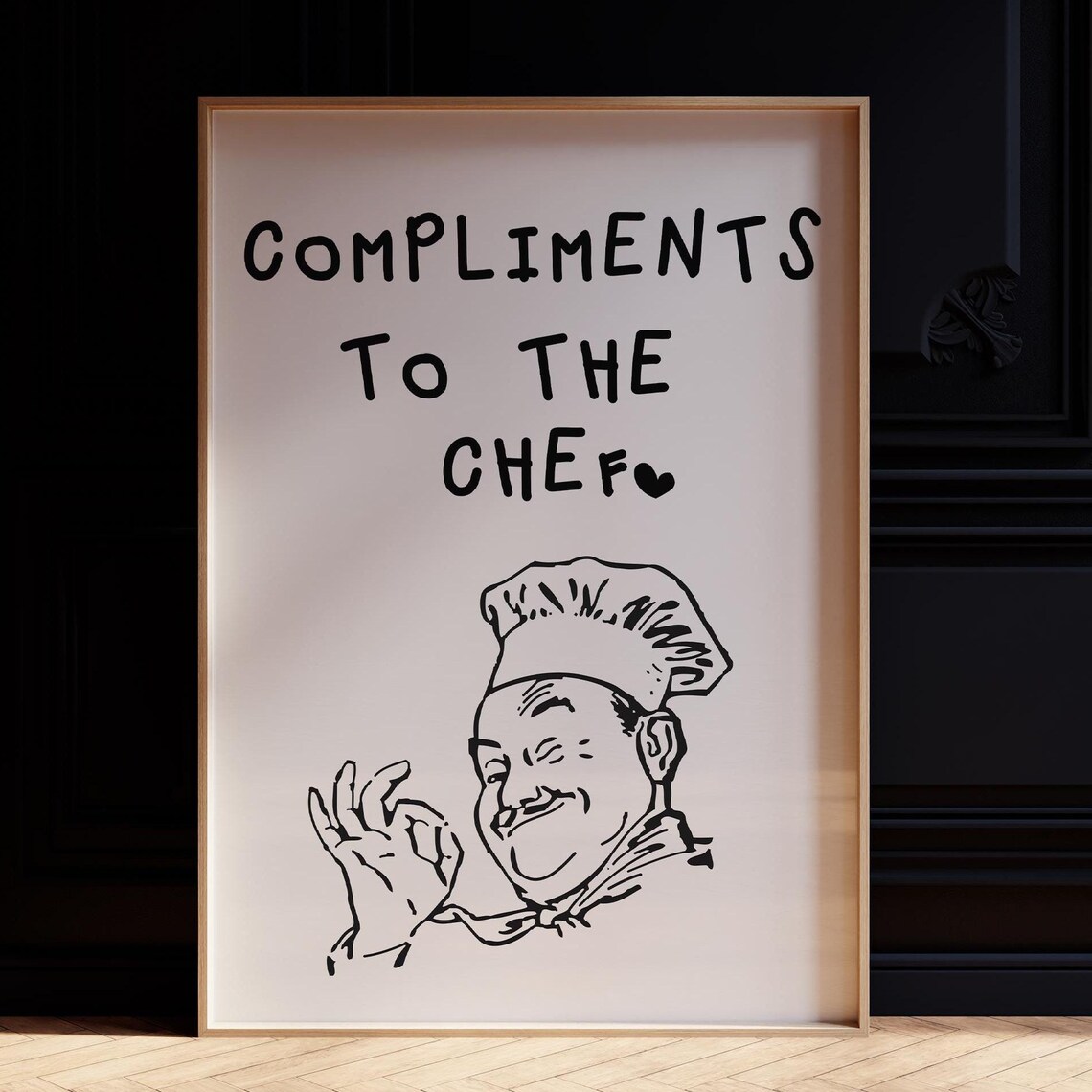 Compliments To Chef Cute Kitchen Wall Art Print