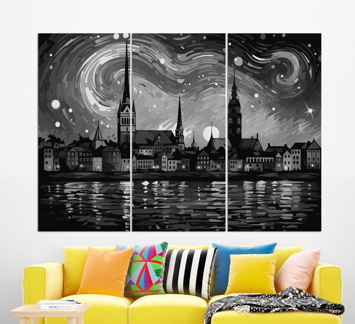 Riga Van Gogh Style Abstract Painting - Image 2