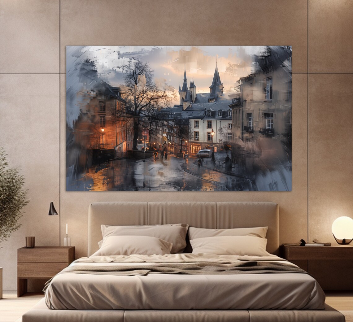 Mystical Luxembourg Castle Abstract Travel Poster