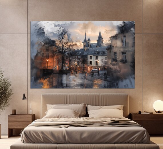 Mystical Luxembourg Castle Abstract Travel Poster