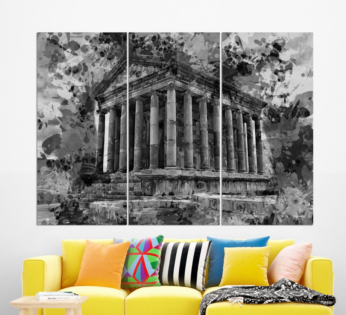 Garni Temple Armenia Ancient Colonnades Paint Splash Travel Poster - Image 2