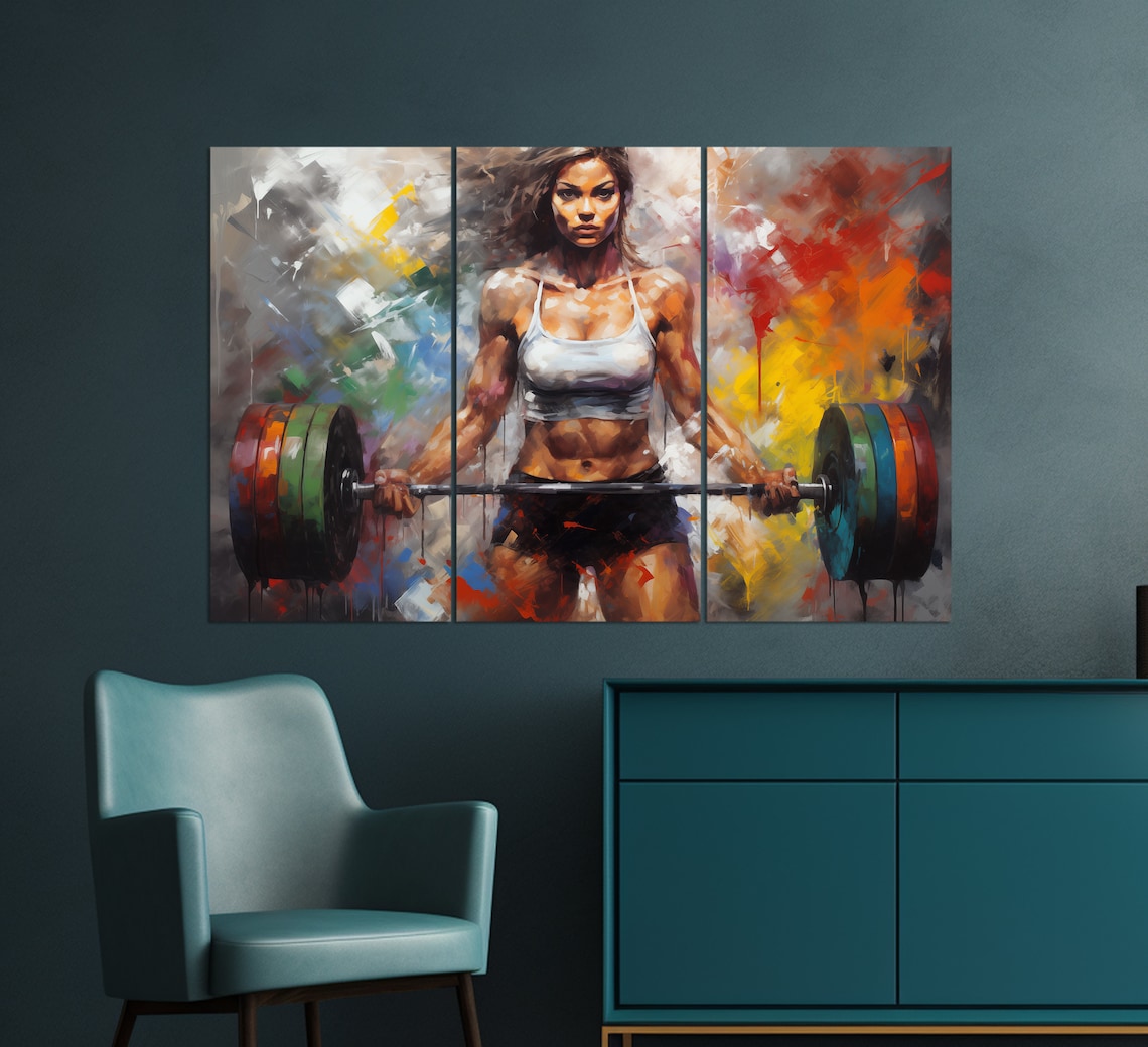Women Workout Art Print, Gym Motivation for Home Gym