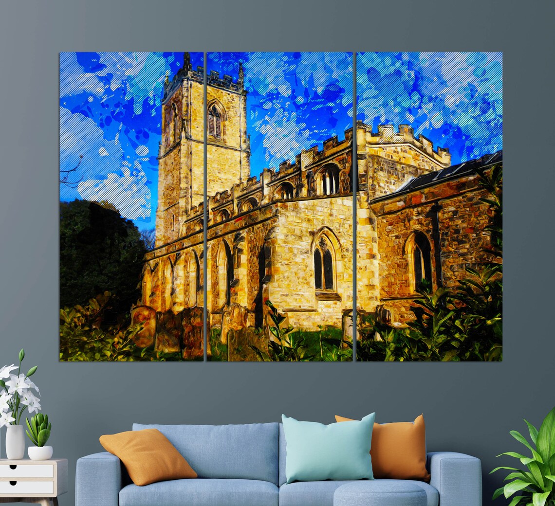 St Oswalds Church Durham Historic Stone Parish Church Travel Poster - Image 3