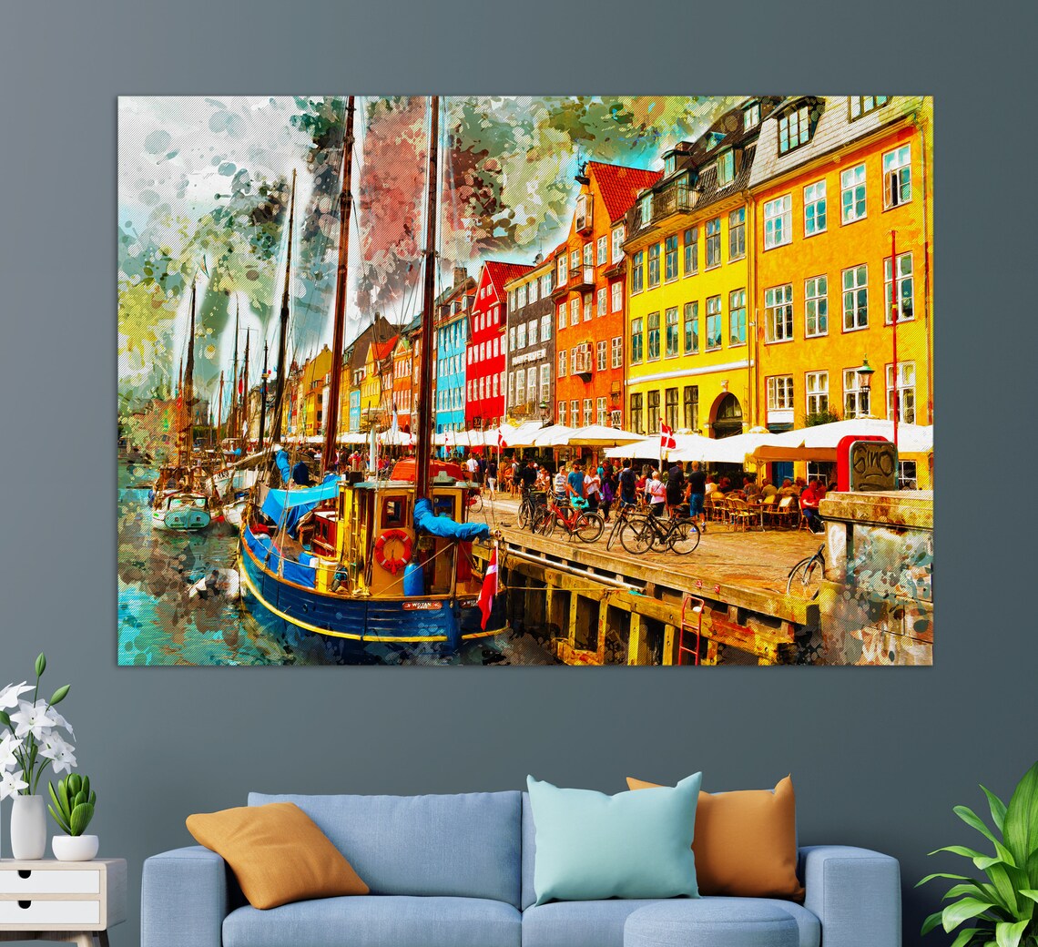 Copenhagen Abstract Wall Art Poster, Denmark Art