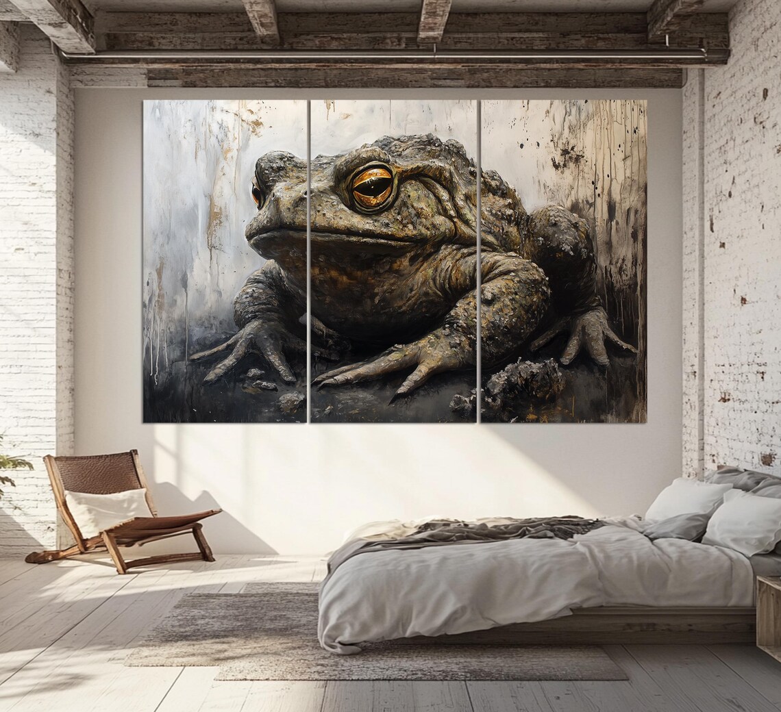 Brutal Toad Art Print, Frog Painting Poster - Image 3