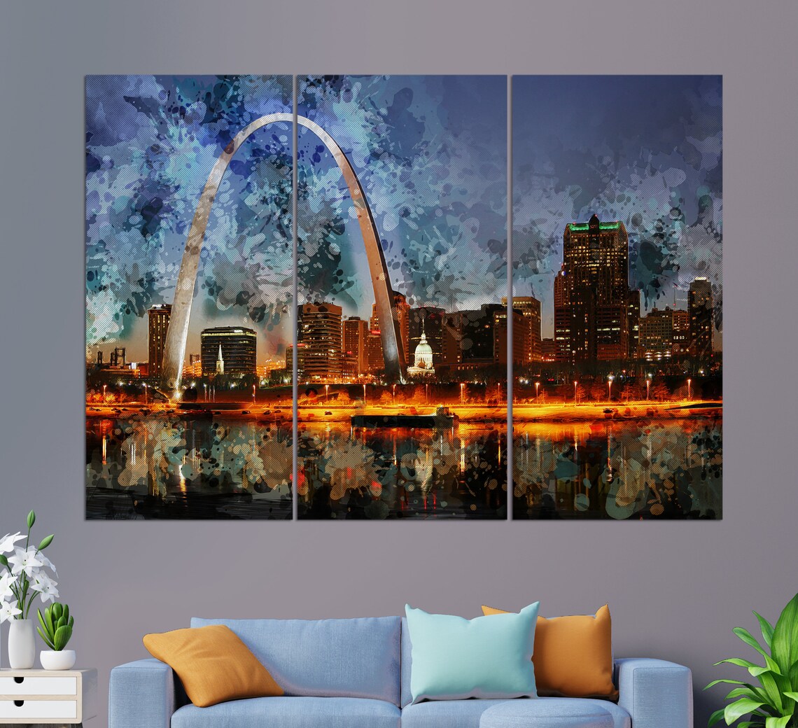 St Louis Abstract Skyline Travel Poster - Image 2