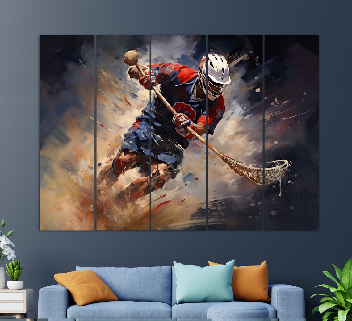 Lacrosse Print Abstract Lacrosse Painting Lacrosse Wall Art Lacrosse Player Gift - Image 2