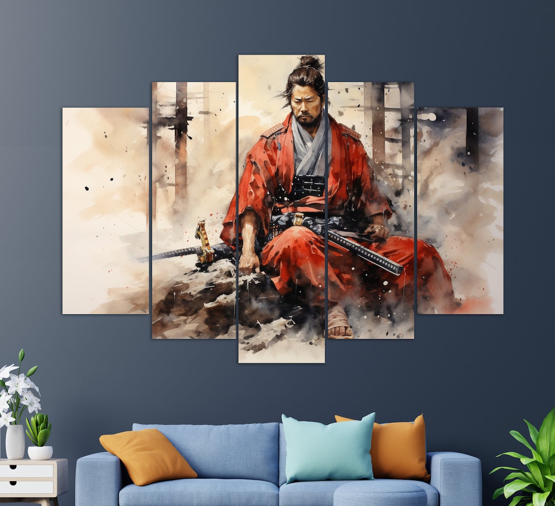 Samurai Japanese Oil-Painting-Style Art Print - Image 2