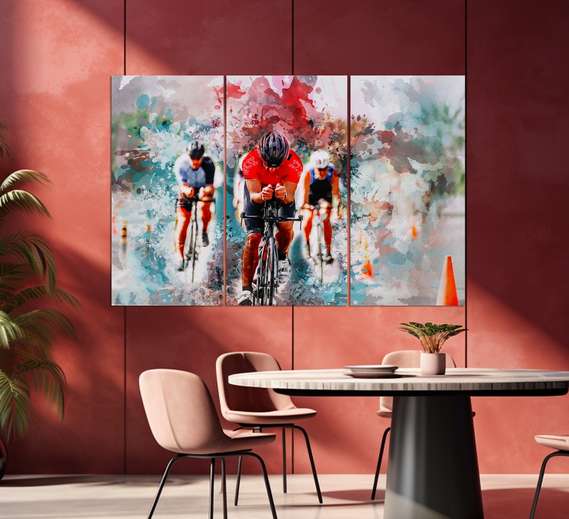 Abstract Cycling Art Print, Gift for Cyclists - Image 3
