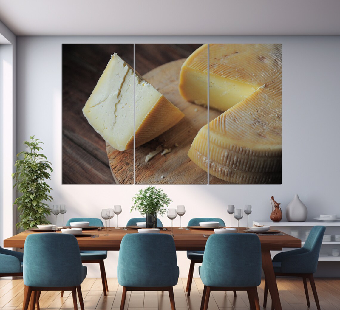 Artisan Cheese Wheel Wooden Board Rustic Kitchen Food Photography Art Print - Image 3