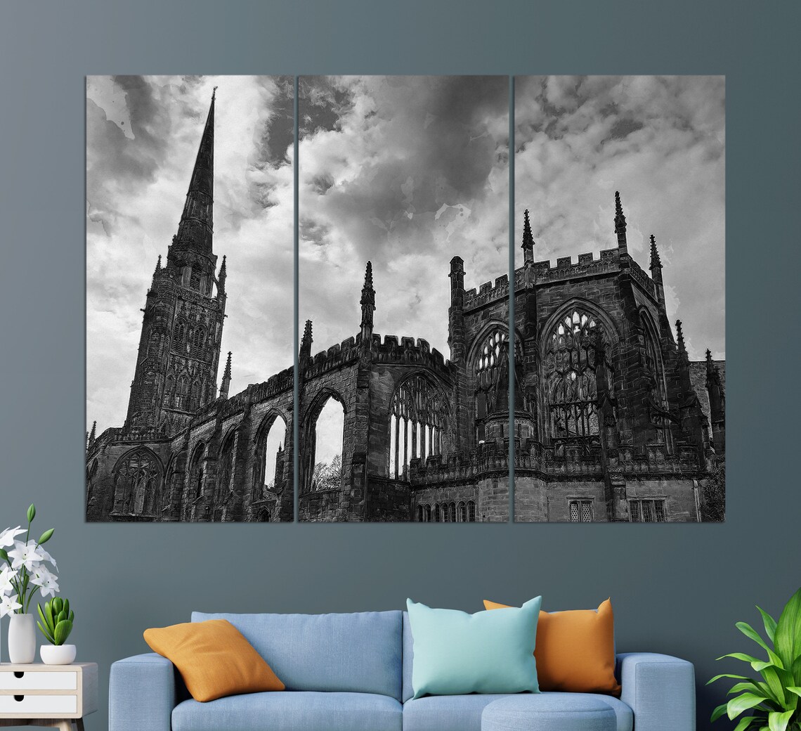 Coventry Cathedral Art Print, England Cathedral - Image 2
