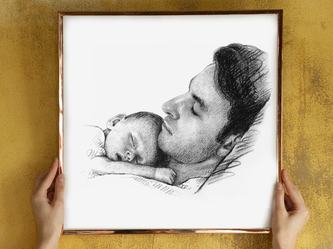 New Dad Gift From Wife, Personalized Portrait - Image 2