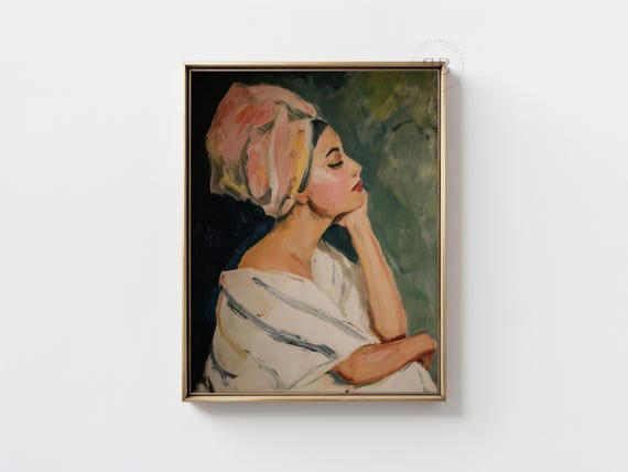Woman Portrait Impressionist Oil Painting Poster