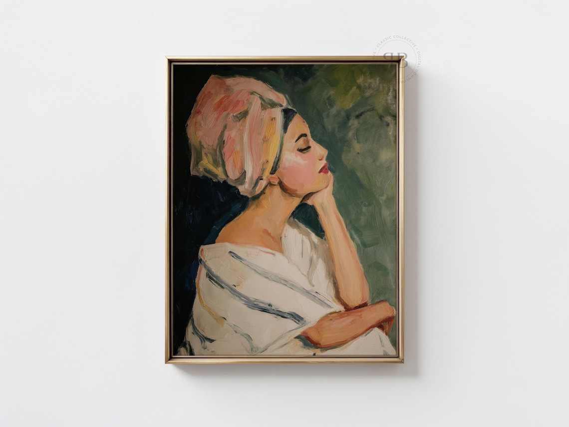 Woman Portrait Impressionist Oil Painting Poster