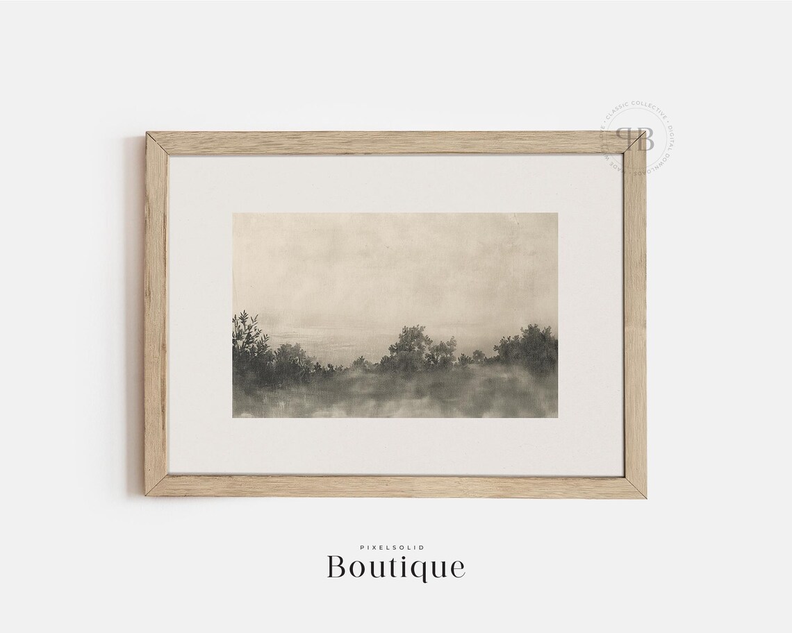 Minimalist Coast Landscape Art Print, Neutral Decor