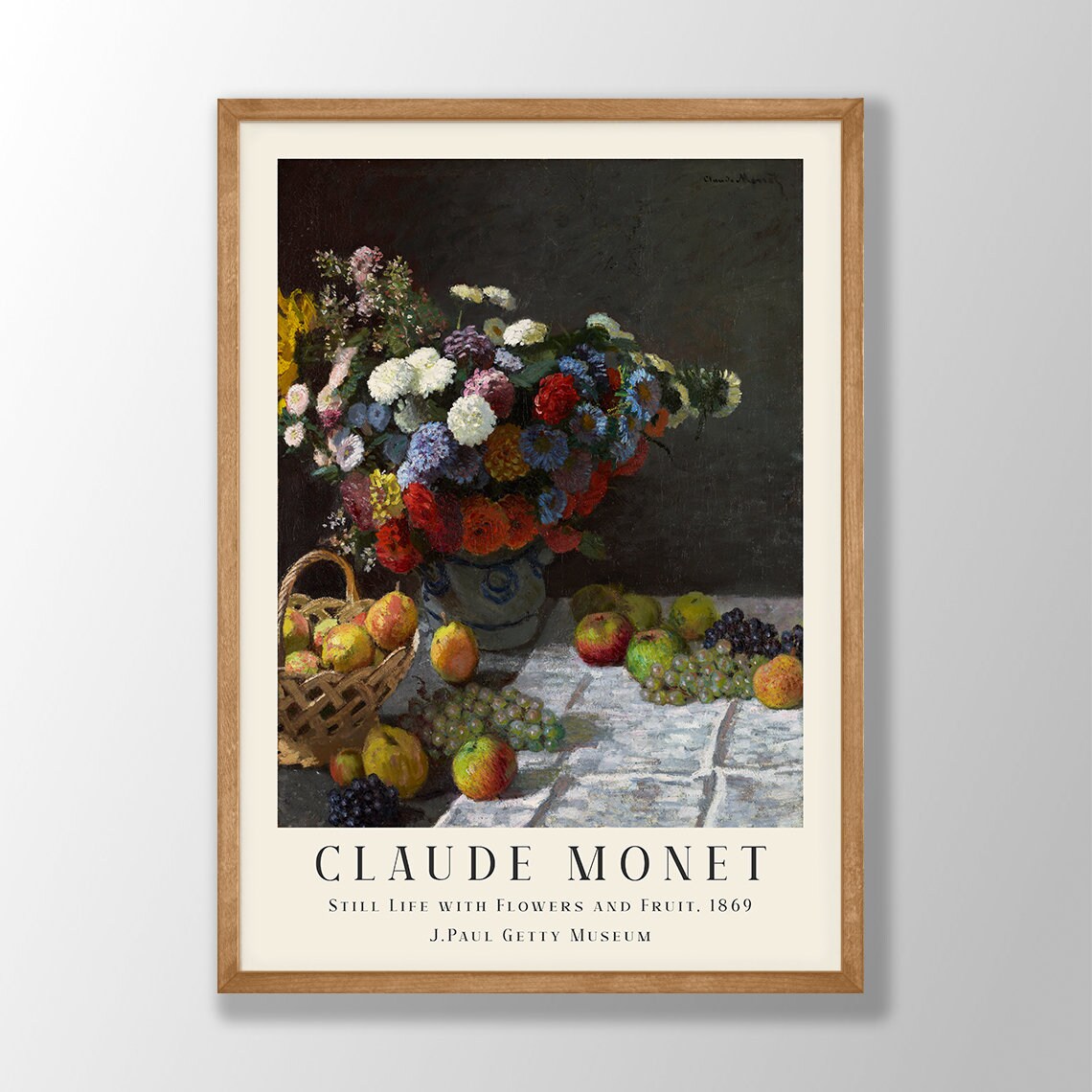 Claude Monet Art Print, Farmhouse Flower Wall Decor