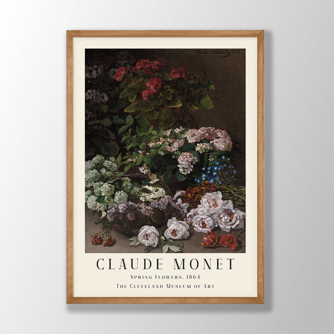 Claude Monet Art Print, Farmhouse Spring Flowers