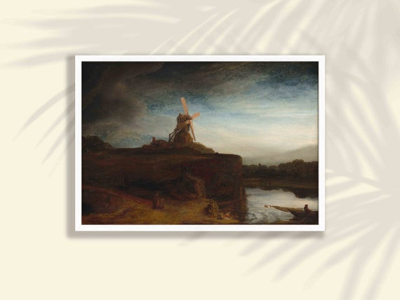 Rembrandt Wall Art Print The Mill Landscape Poster Museum Exhibition Paintings