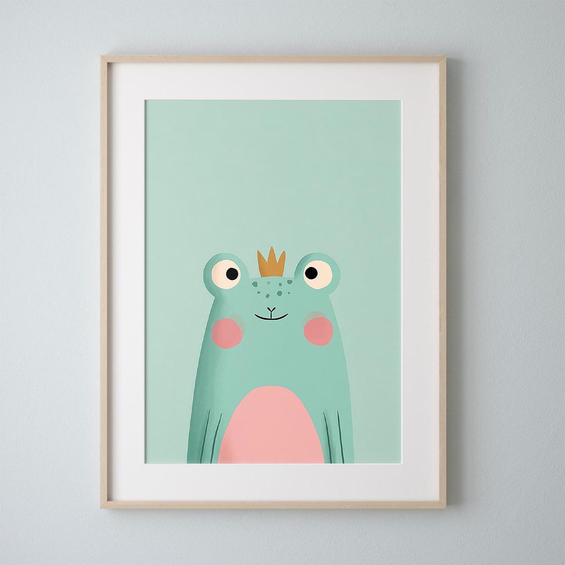 Nursery Wall Art Print Frog With Crown