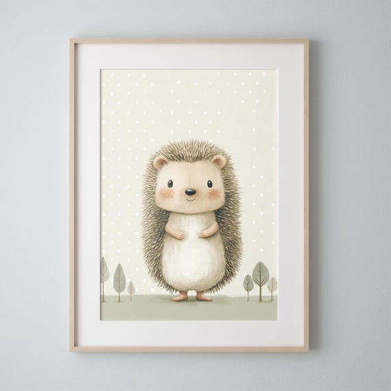 Cute Hedgehog Nursery Art For Baby Room