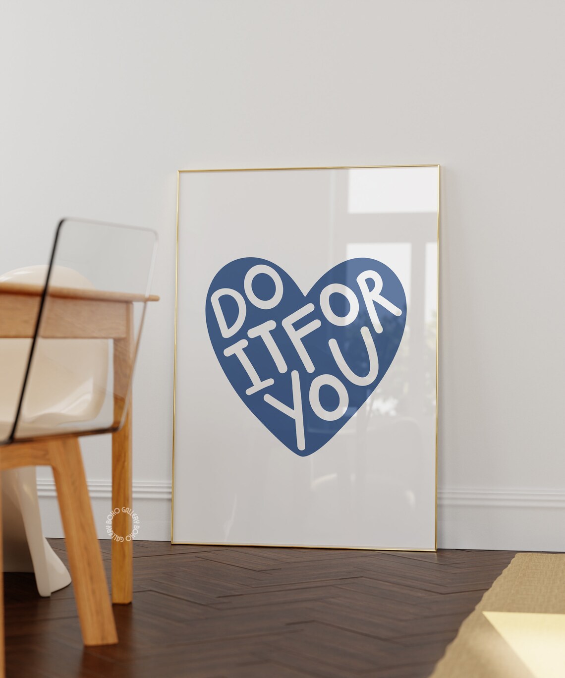 Do It For You Blue Heart Self Care Motivational Quote Poster - Image 2