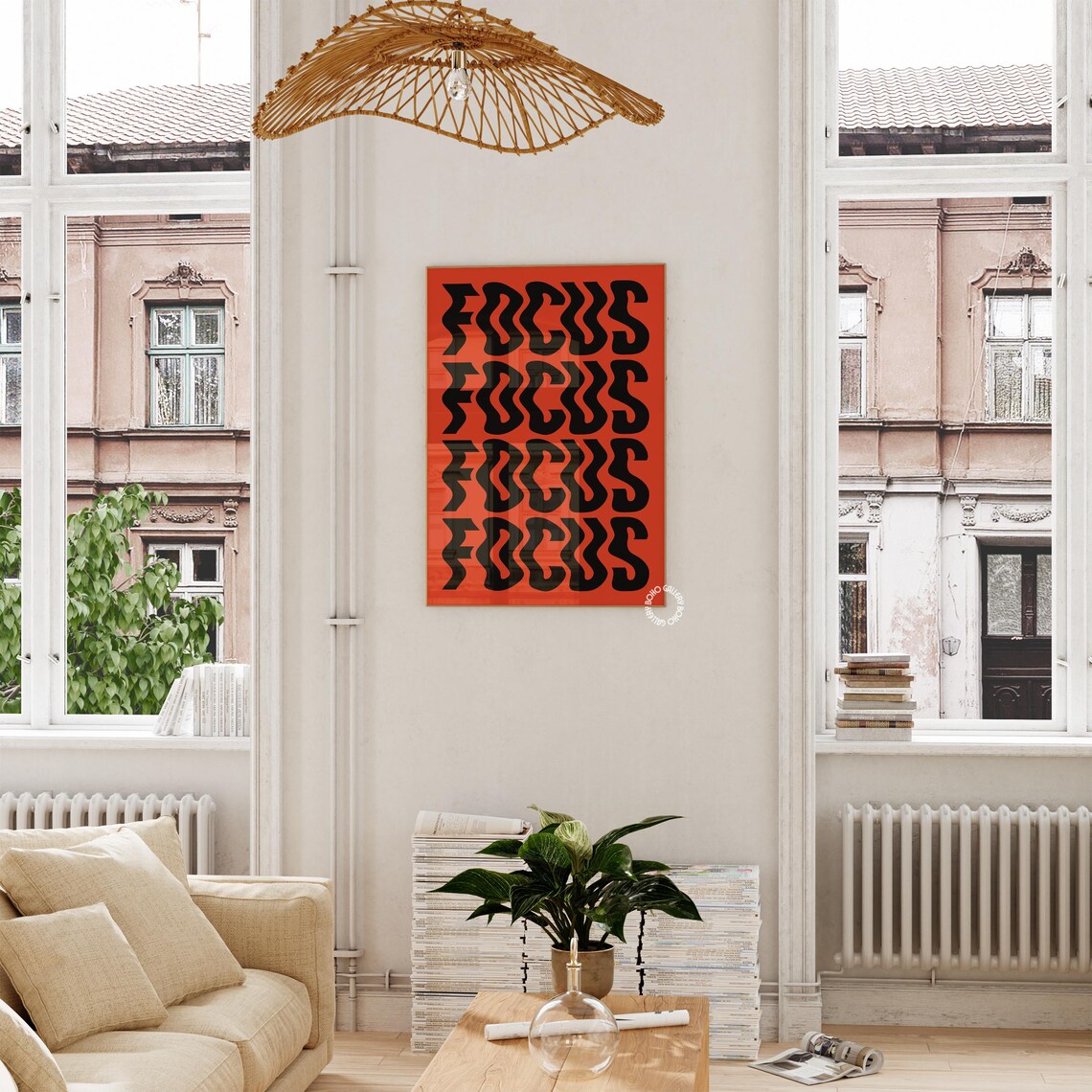 Focus Wavy Retro Typography, Bauhaus Style Poster - Image 2
