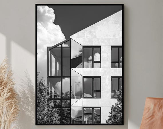 Black And White Photography Prints Architectural Wall Art City Wall Art Modern Architecture Print Urban Photography
