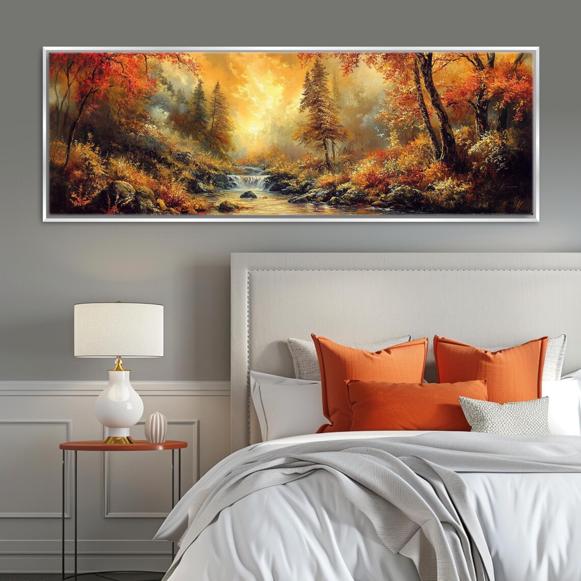 Panoramic Fall Landscape, Thomas Kinkade-Inspired Art Print - Image 4