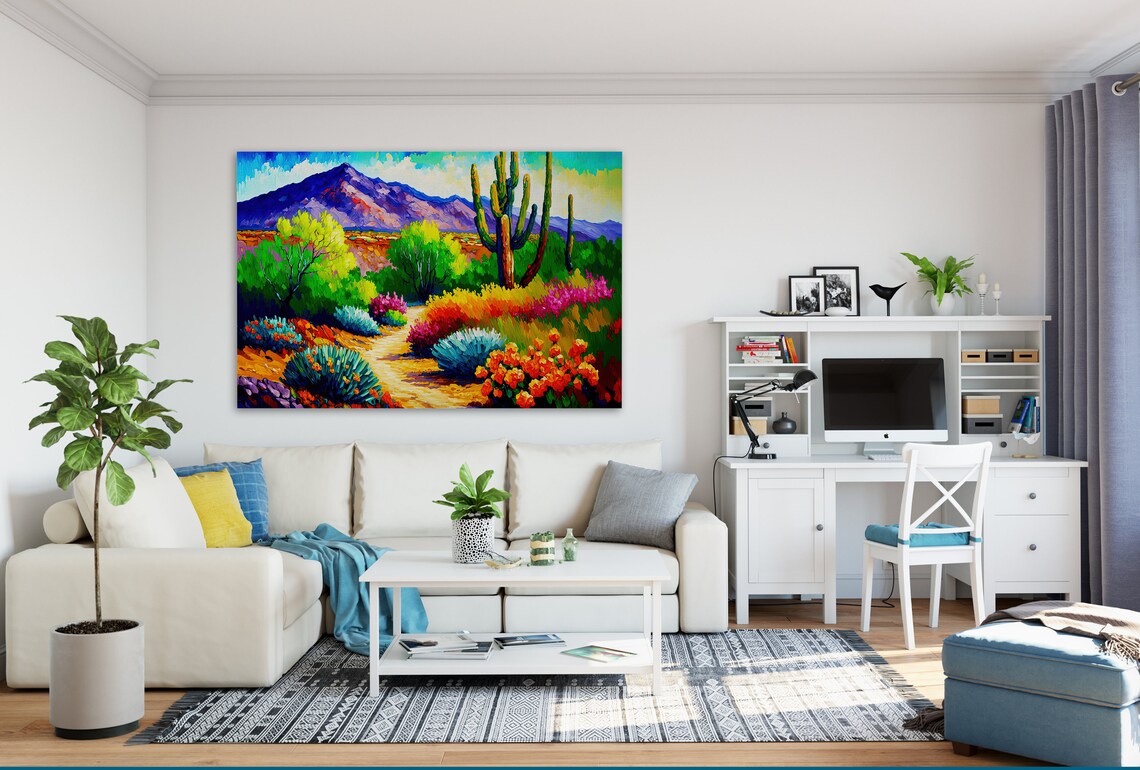 Colorful Desert Scene Art Print, Southwest Style - Image 3