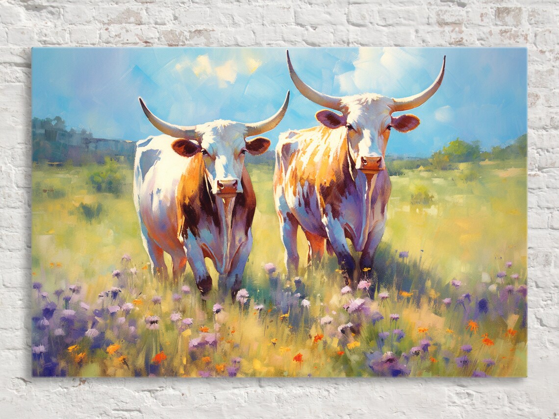 Texas Longhorn Texas Pride Western Painting Art Print