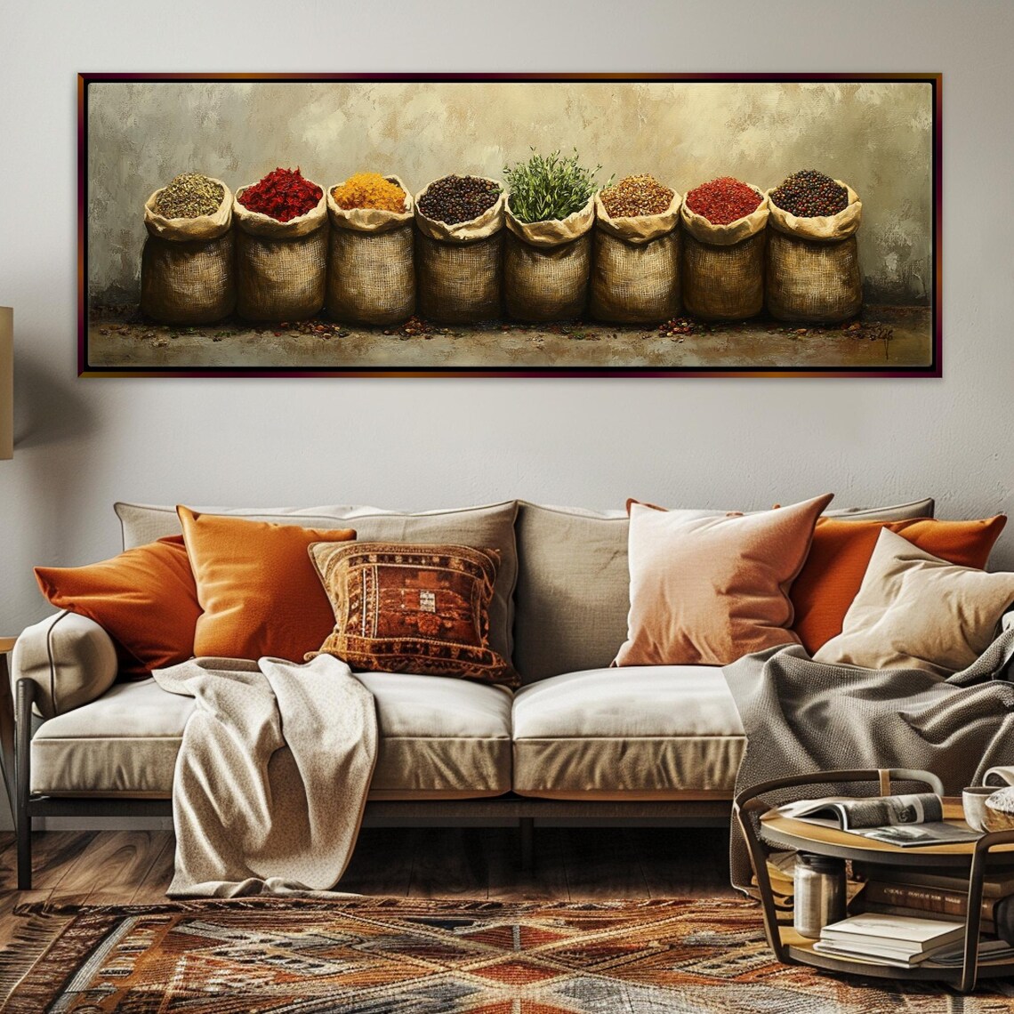 Rustic Farmhouse Herbs And Spices Panoramic Print