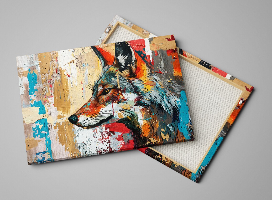 Contemporary Coyote Desert Art Print, Modern Decor - Image 3
