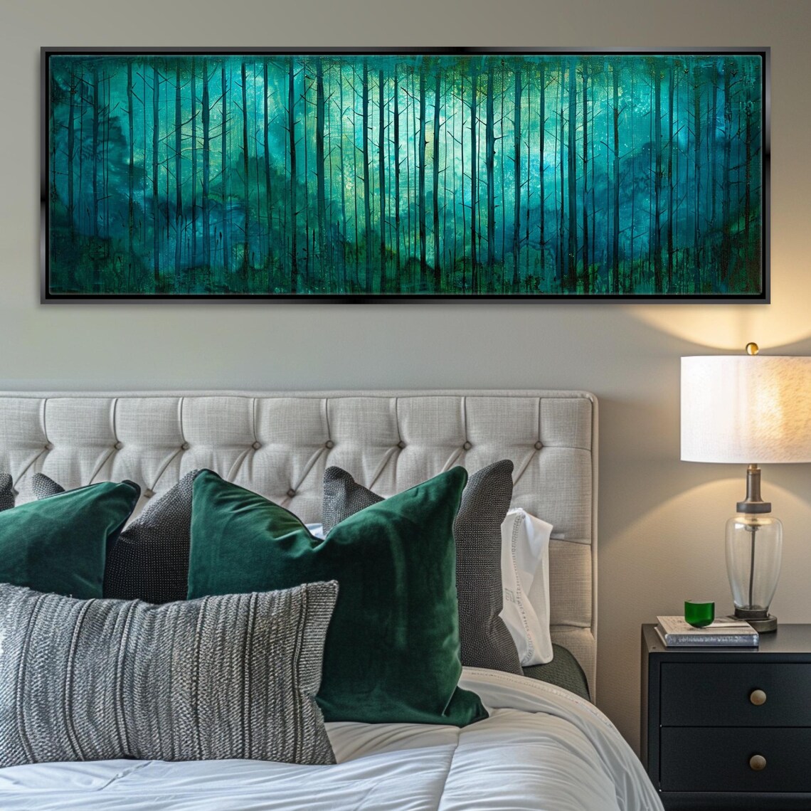 Panoramic Watercolor Forest Landscape Art Print - Image 3