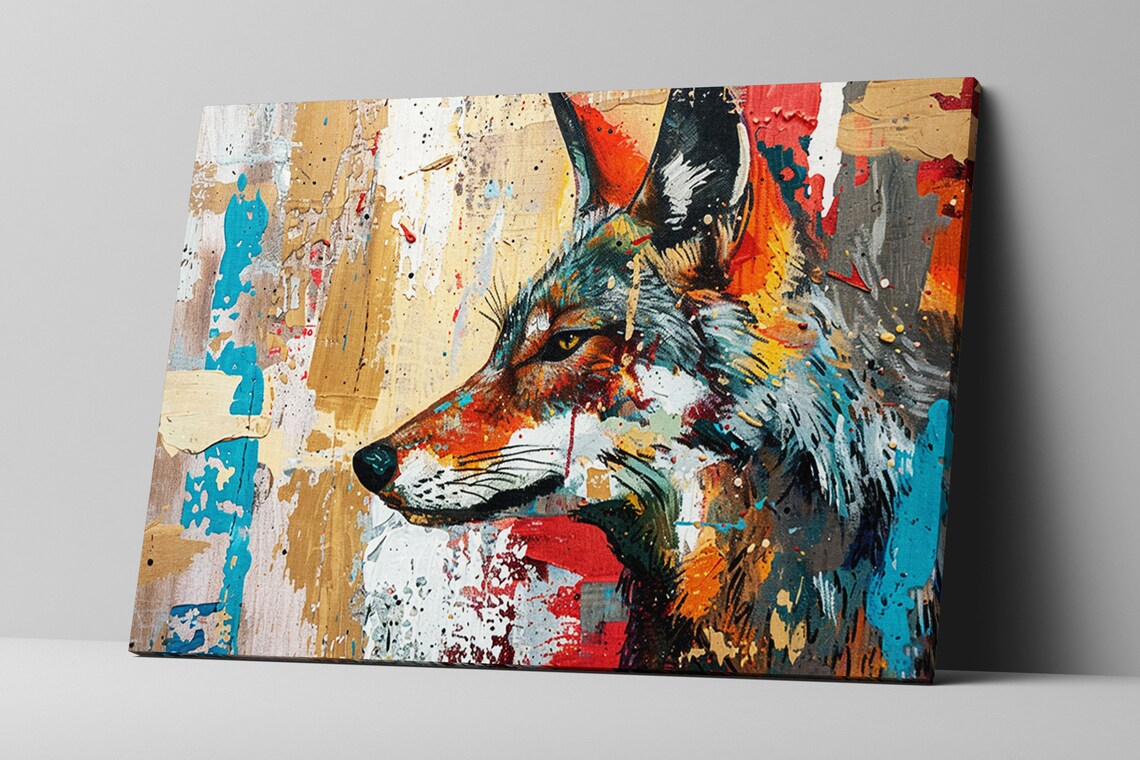 Contemporary Coyote Desert Art Print, Modern Decor - Image 4