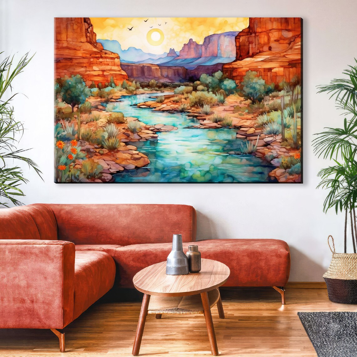 Arizona Sun and River Desert Canyon Art Print - Image 2