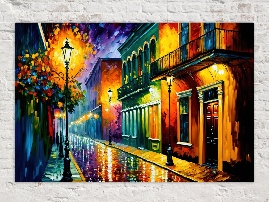 New Orleans French Quarter Impressionist Street Scene Print
