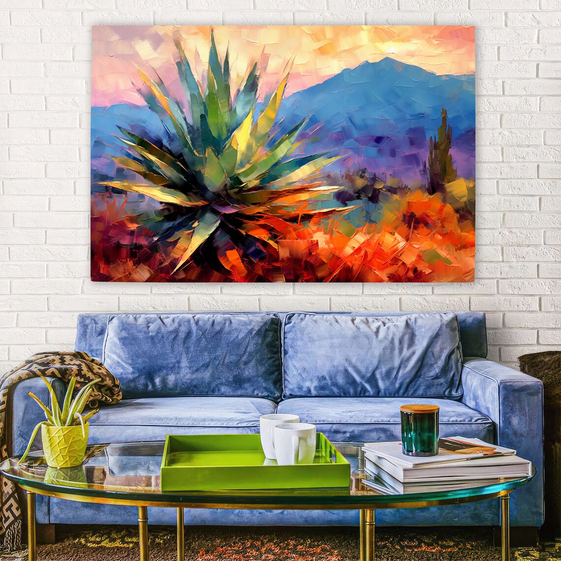 Abstract Agave Painting, Southwestern Desert Art Print - Image 2