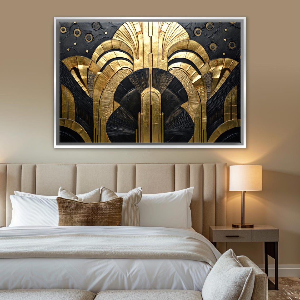 Black And Gold Art Deco Geometric Sunburst Elegant Modern Wall Poster - Image 3