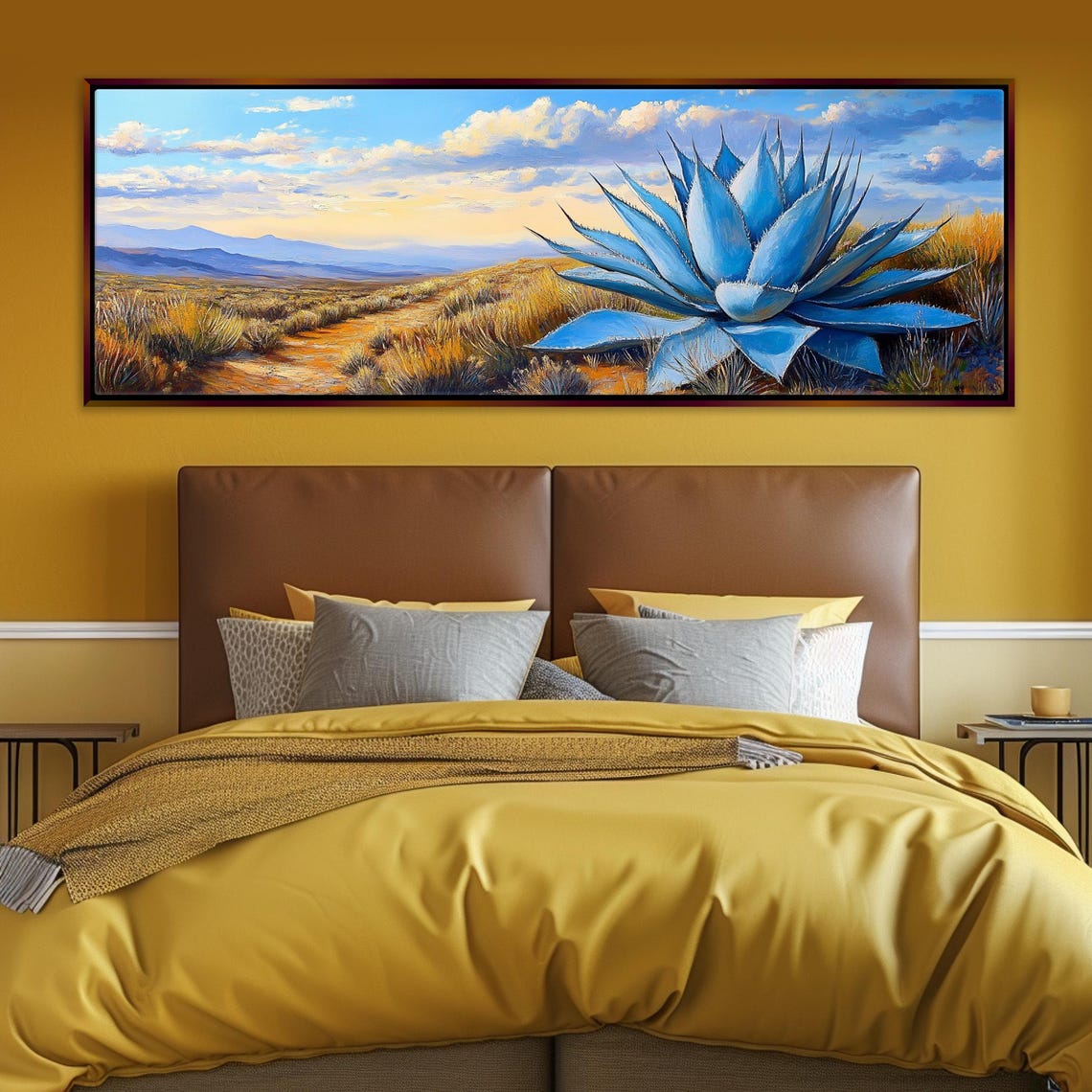 Scenic Southwest Agave Pano Wall Art Framed Or Unframed Long Horizontal Gallery Wrapped Gicle Ready To Hang Extra Large Wall Art - Image 3