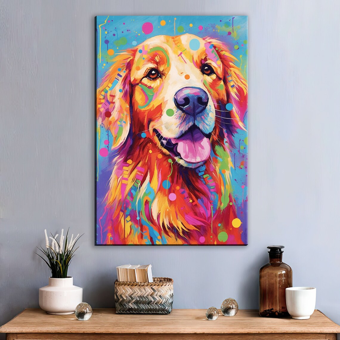 Golden Retriever Pop Art Dog Portrait, Art Print - Image 2