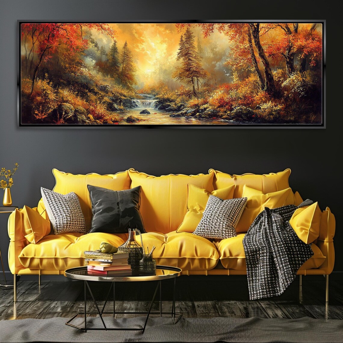 Panoramic Fall Landscape, Thomas Kinkade-Inspired Art Print - Image 3