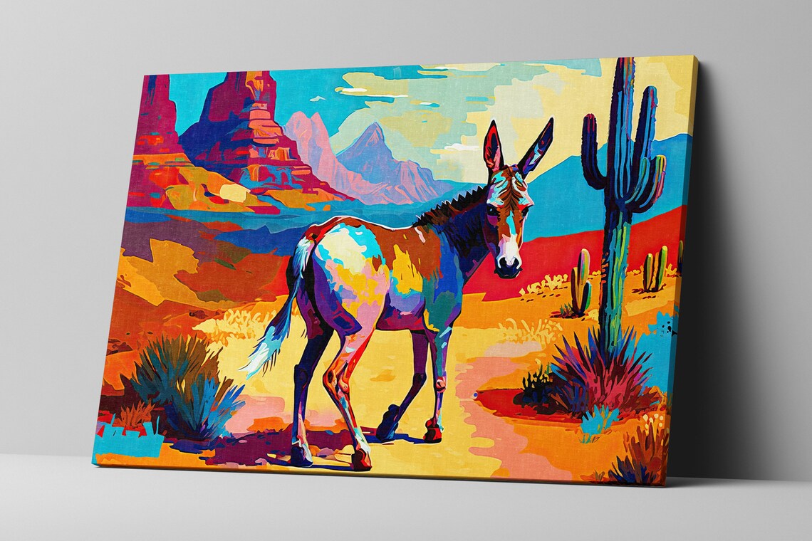 Desert Donkey Southwest Wildlife Wall Art Print - Image 3