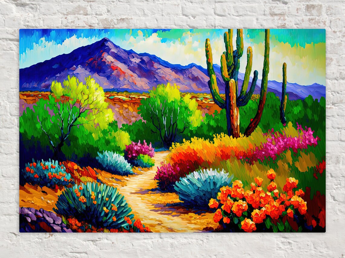 Colorful Desert Scene Art Print, Southwest Style