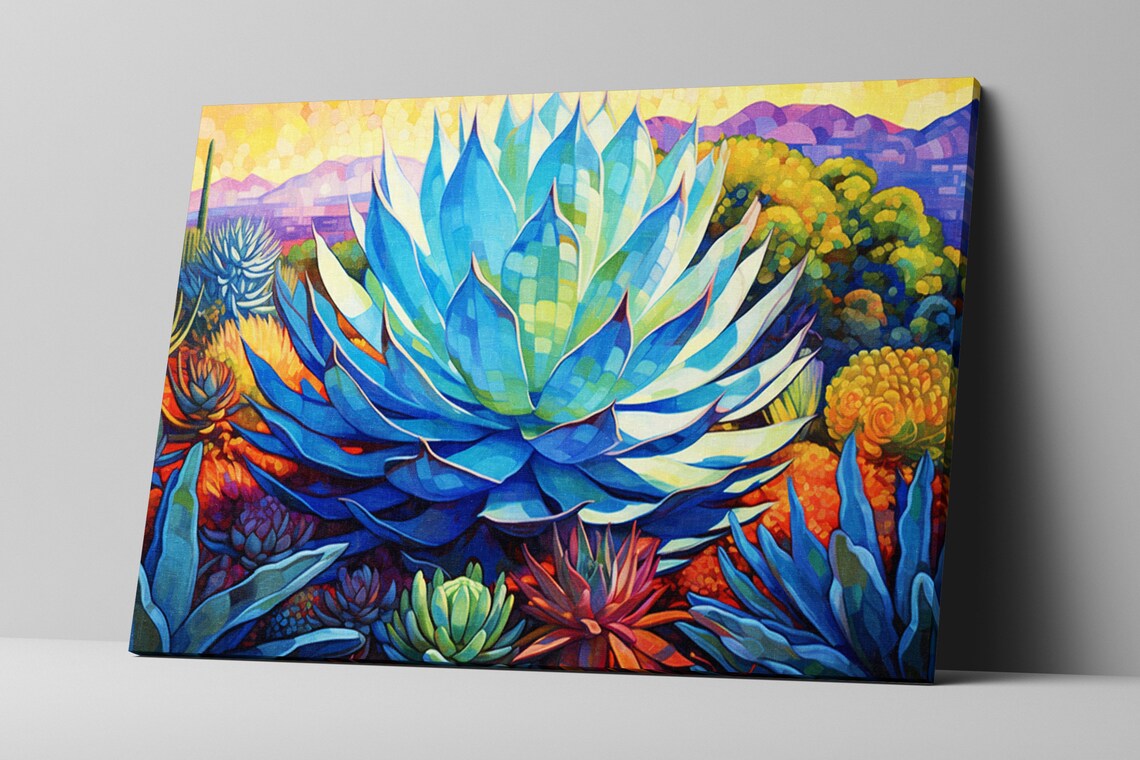 Blue Agave Southwest Botanical Art Print for Home - Image 5
